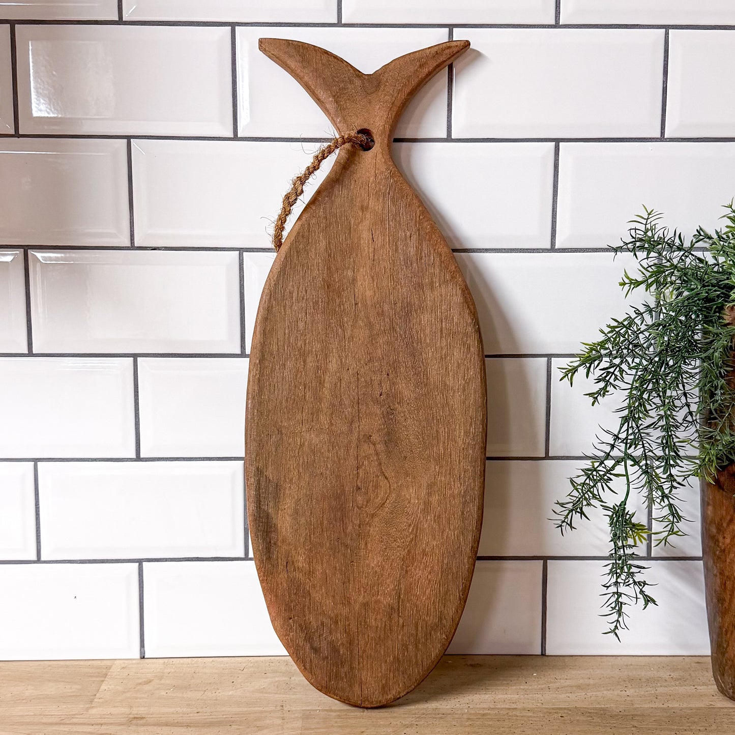 Hand-Carved Wooden Fish Board